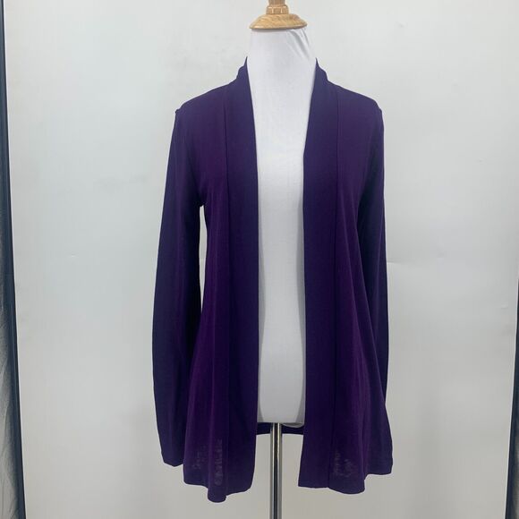 J Crew Cardigan Womens XS Extra Small Mulberry Cotton Blend Open Front Knit - Picture 2 of 11